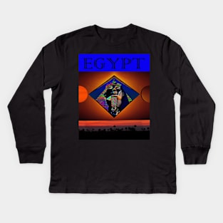 Egypt modern travel poster Kids Long Sleeve T-Shirt